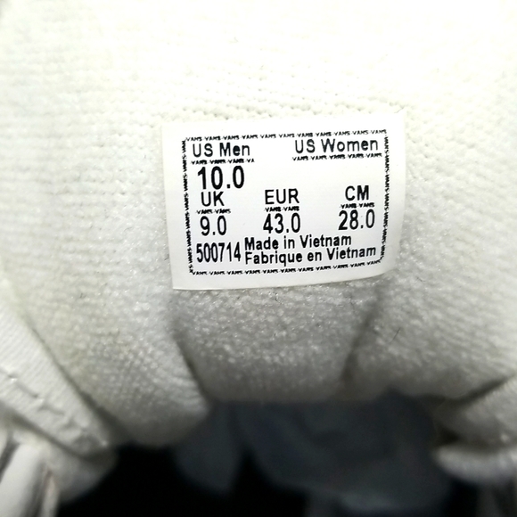 VANS Men's Skateboard Shoe, High Top Grey Canvas Size 10  Off the Wall - Picture 13 of 14